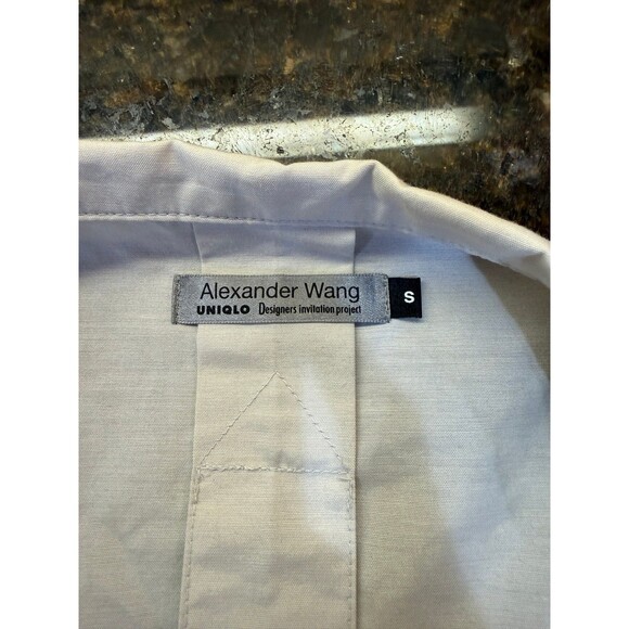 Alexander Wang S/S Crisp Poplin Mini Shirt Dress Size S Cream Tan Like New - Picture 10 of 10